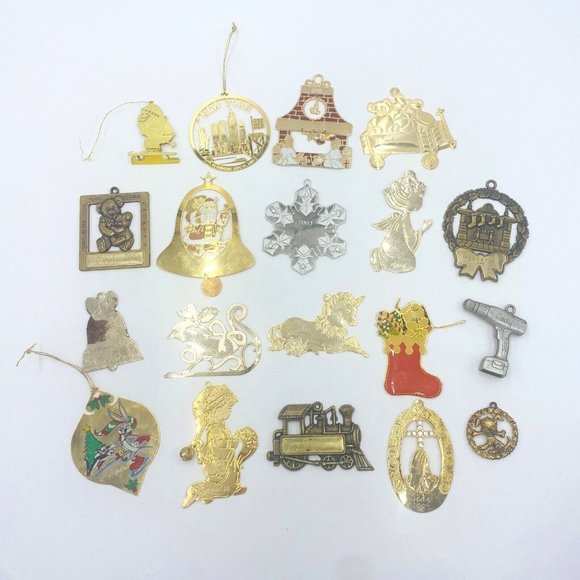 Flat Metal Christmas Ornaments 